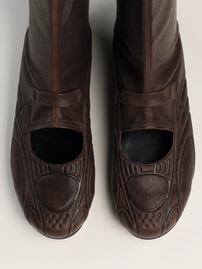 MARY JANE BOOTS BROWN-Invasive Modification-APOC STORE