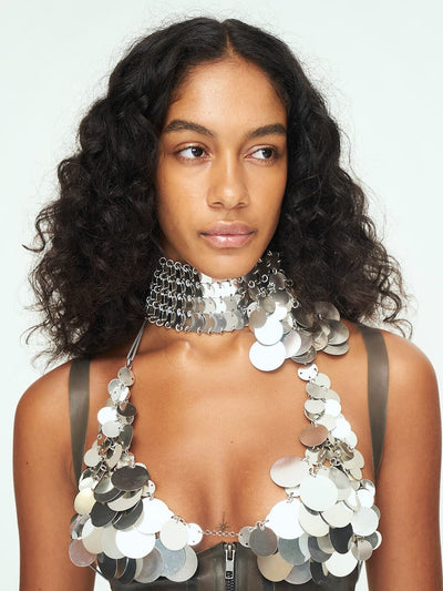 Aluminum Disc Choker - SILVER-JALACONDA-APOC STORE