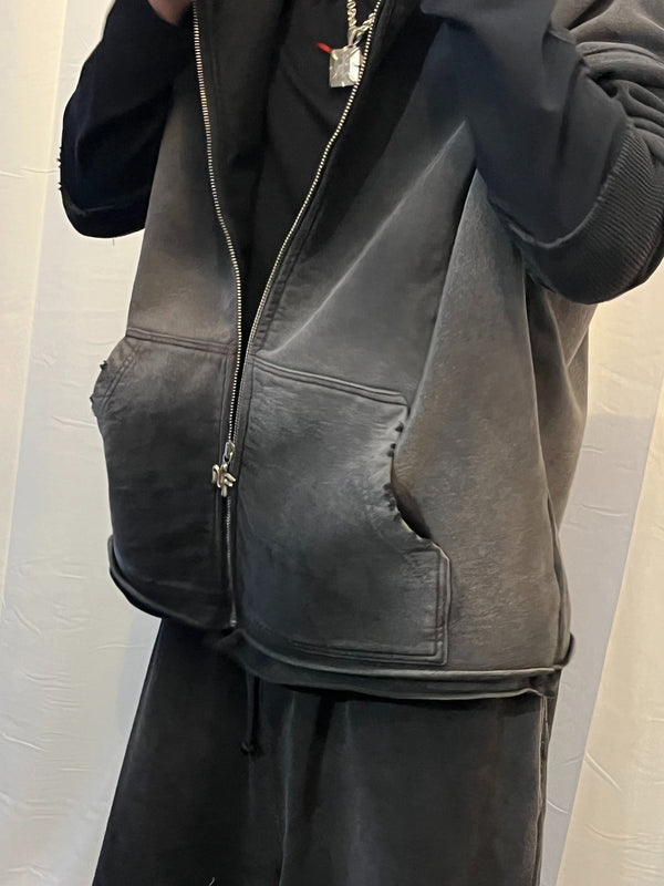 Double Layer Zip Hoodie-NORMFORM-APOC STORE