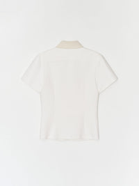 Button work Polo shirt 001 _ White-Taekh-APOC STORE