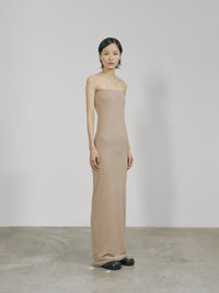 Nude Skinny Tube Maxi Dress-arc us arkus-APOC STORE