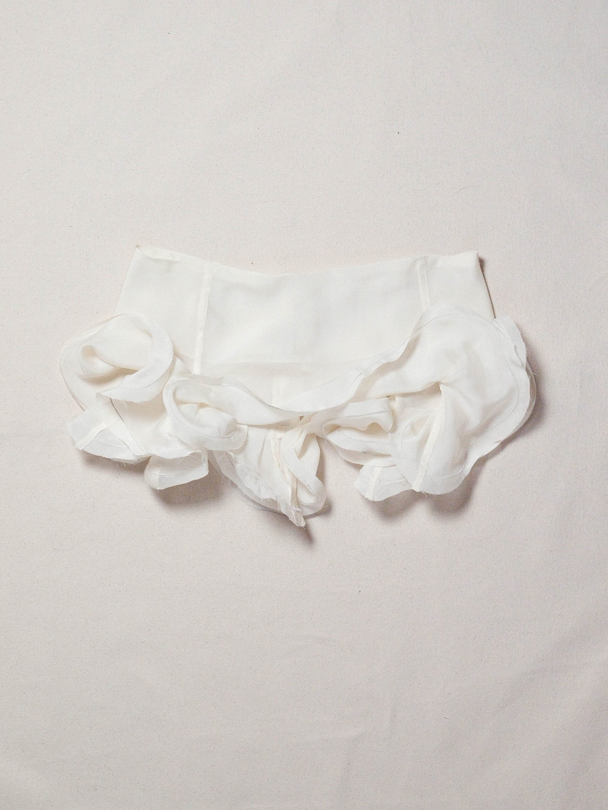 Slutty Mini Skirt in Ivory Silk-Pedro Trindade-APOC STORE