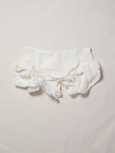 Slutty Mini Skirt in Ivory Silk-Pedro Trindade-APOC STORE
