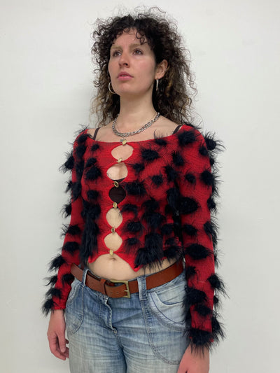 Ladybird Pompom Cardigan-Scar Kennedy-APOC STORE