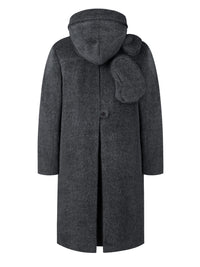 Architectural Hood Alpaca Coat (Graphite Grey)-MINKIMHO-APOC STORE