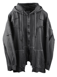 Remake over pigment hood jacket charcoal-Surgery-APOC STORE