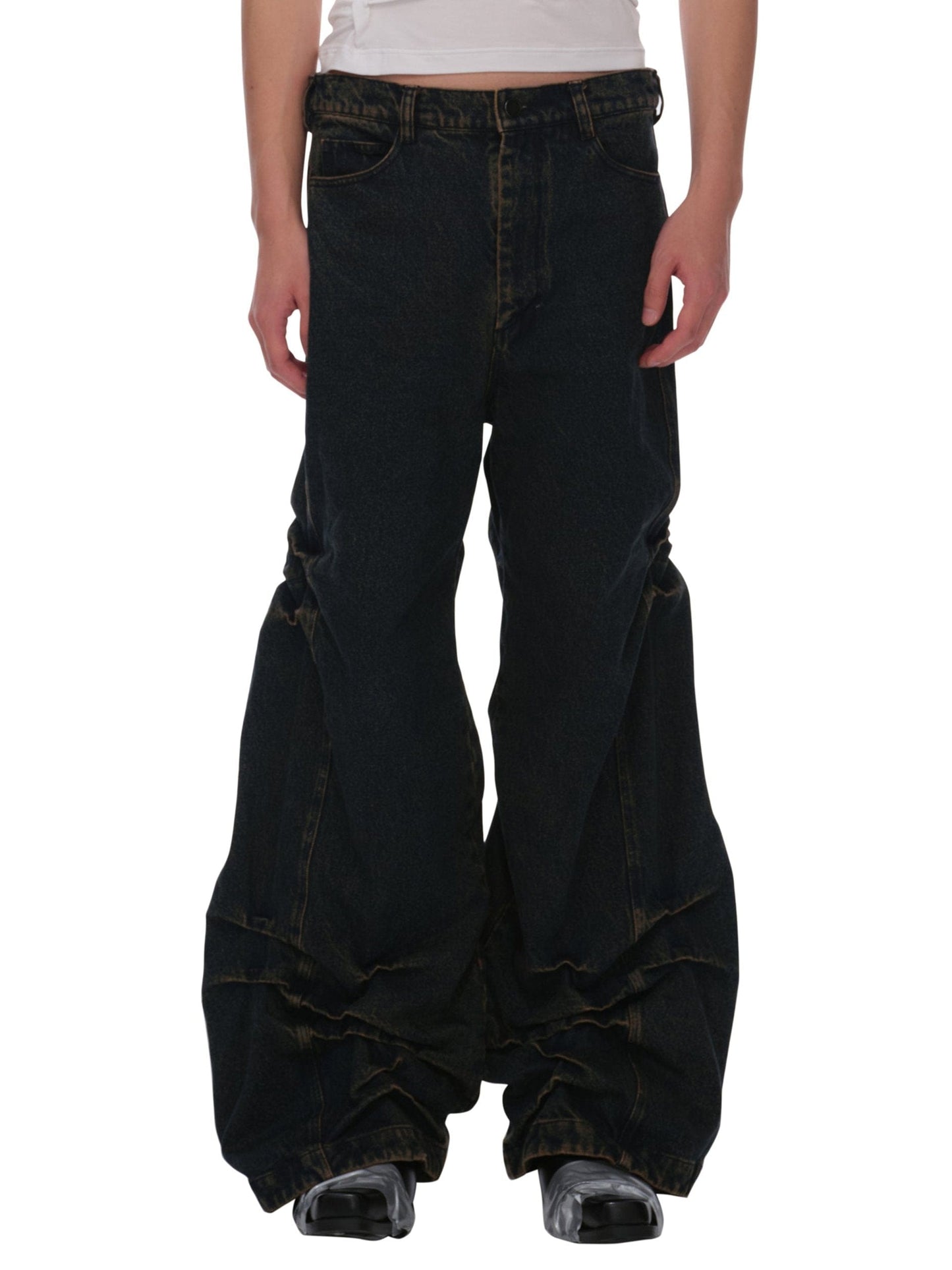 Washed Crease Jeans-XIMONLEE-APOC STORE