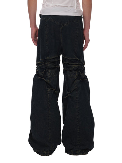 Washed Crease Jeans-XIMONLEE-APOC STORE