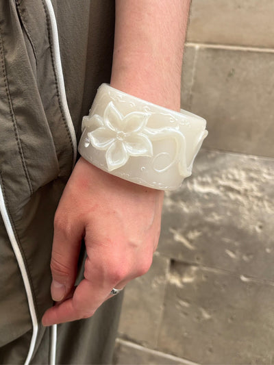 Flower Bangle - Milk Pearl-Crystal Toybox-APOC STORE