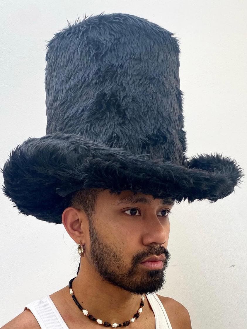 Silly Black Fuzz Top Hat-Benny Andallo-APOC STORE