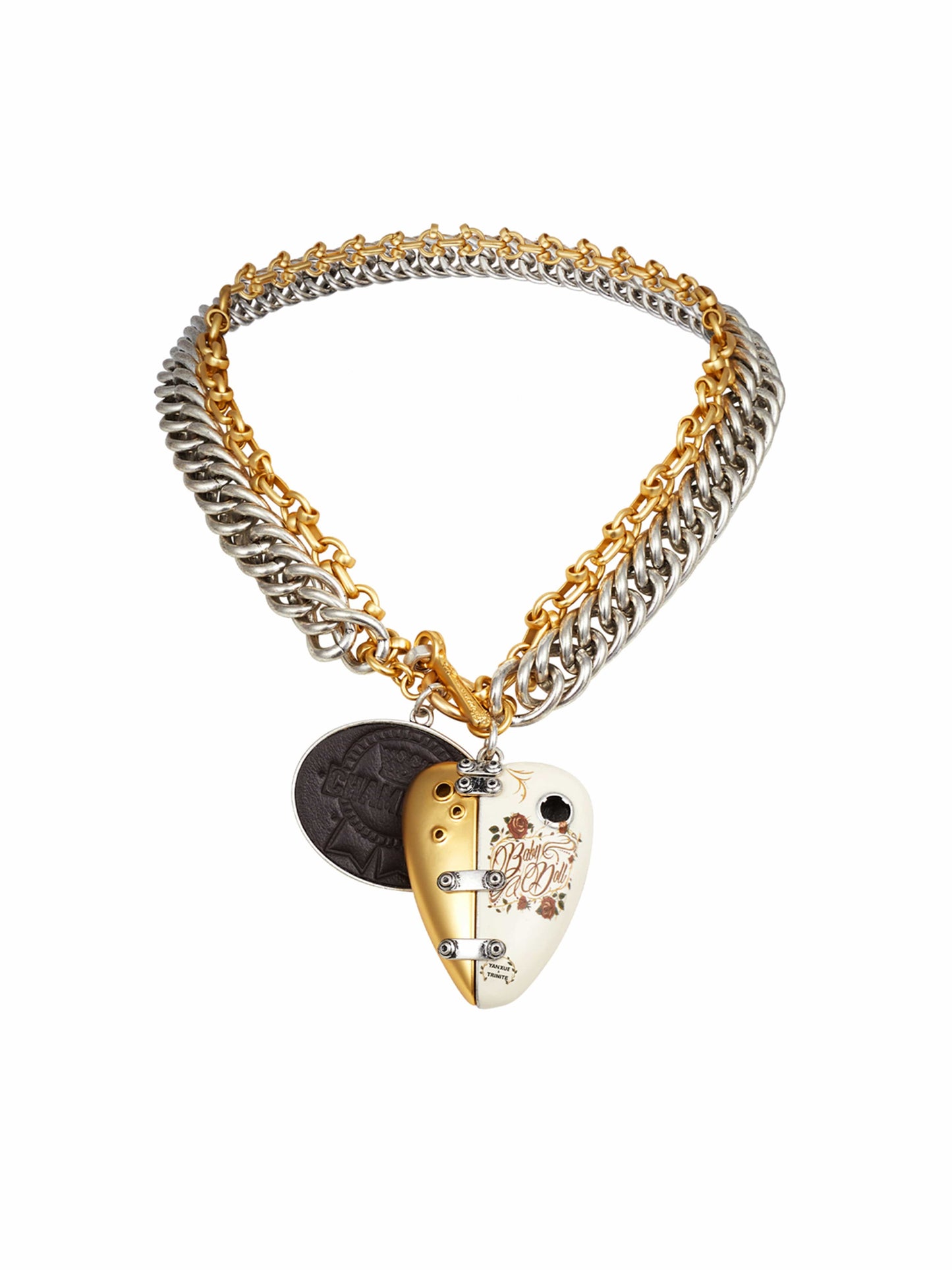 Vintage Motorcycle Heart Layered Necklace-TRINITE Studio-APOC STORE