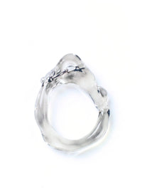Pierced Glass Ring 0001 - Clear-Rain and Rivers-APOC STORE