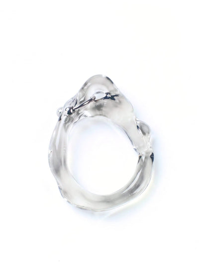 Pierced Glass Ring 0001-Rain and Rivers-APOC STORE