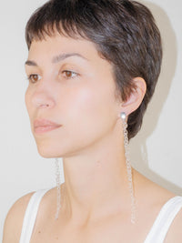 Thin Chain Earrings Transparent-CLARASWEARS-APOC STORE