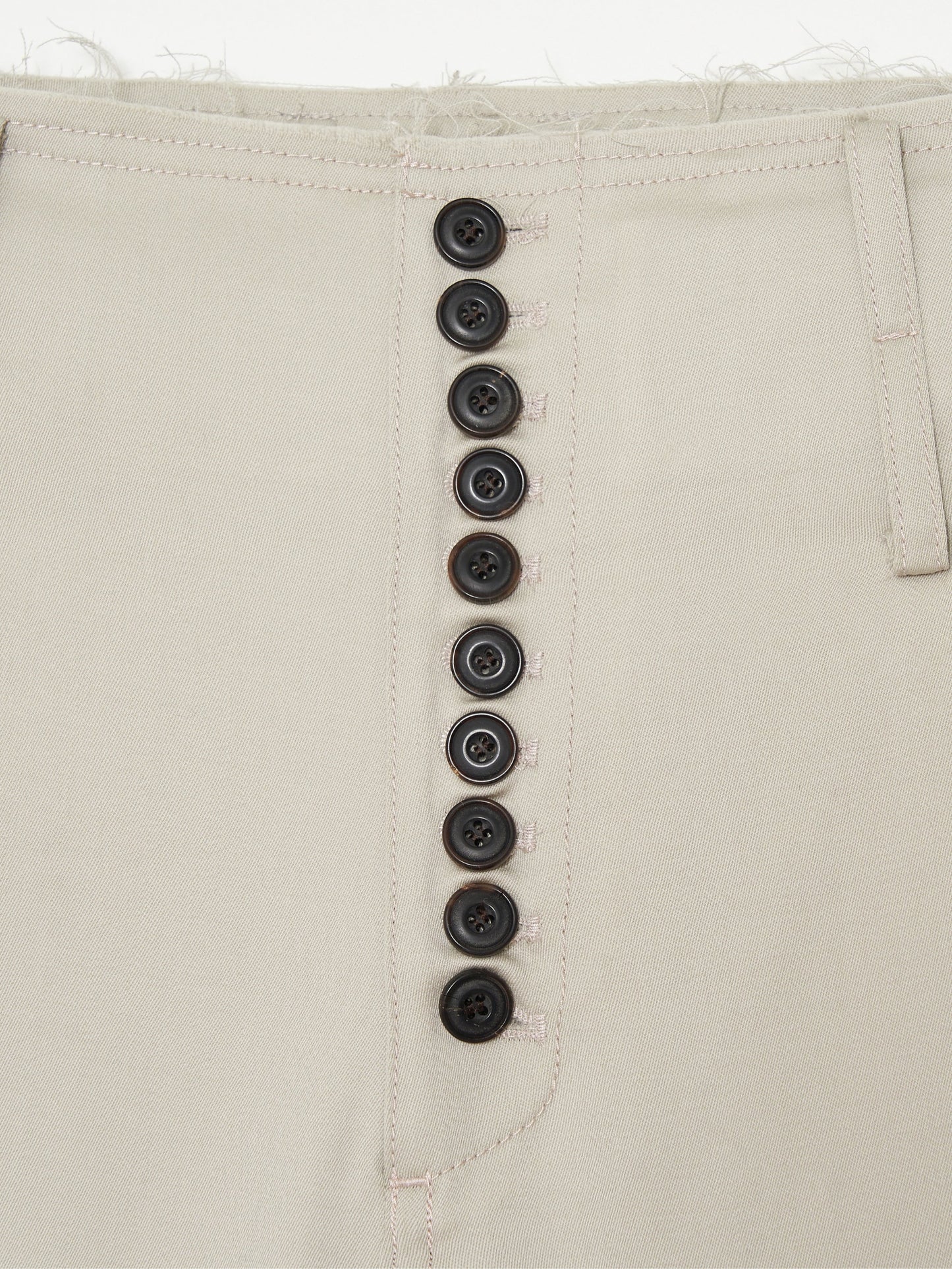 Distressed Wool Flair fit Pants 001 - Beige-Taekh-APOC STORE