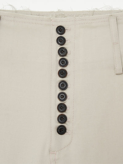 Distressed Wool Flair fit Pants 001 - Beige-Taekh-APOC STORE