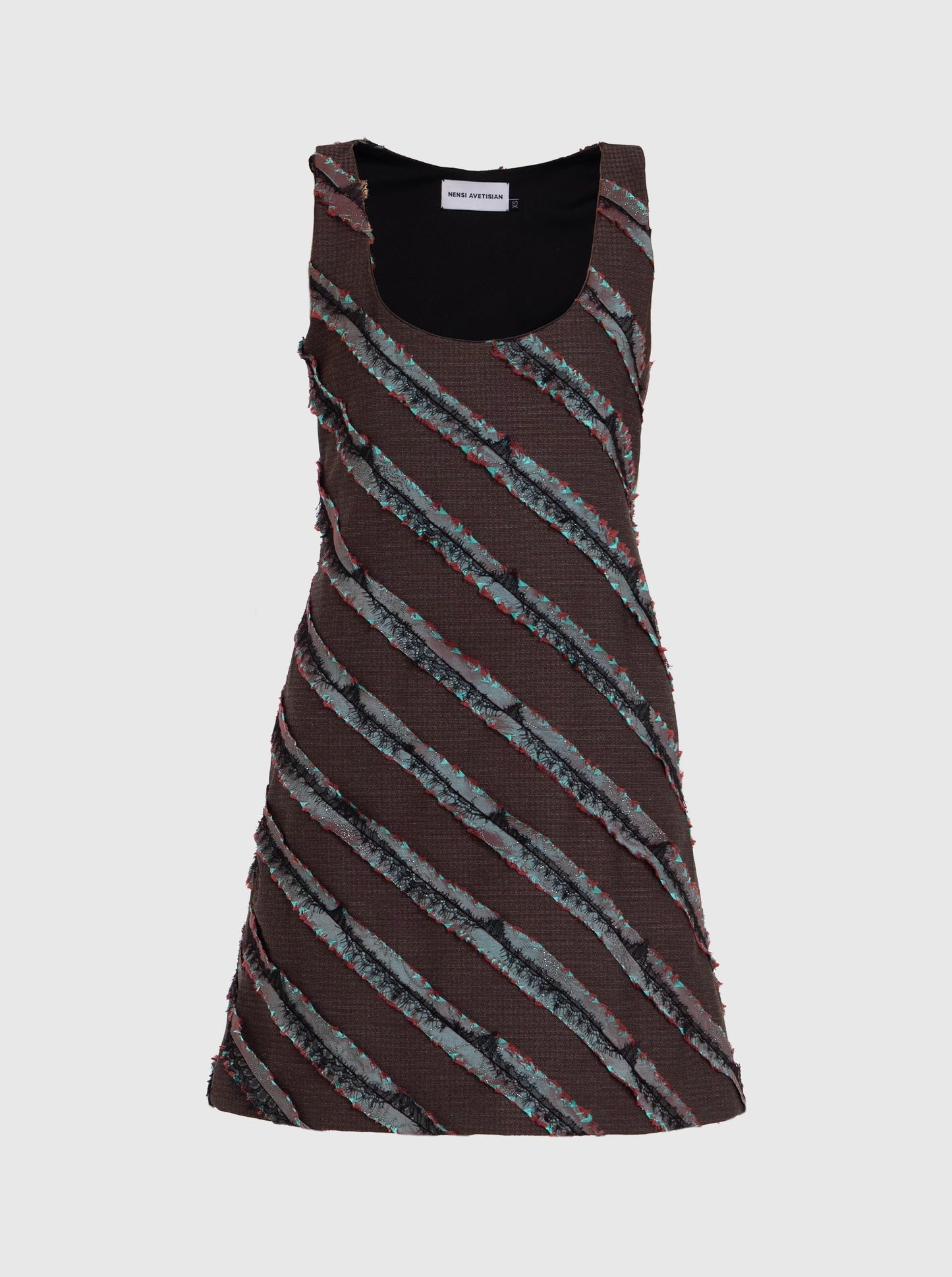 Mini Dress with Stripes-Nensi Avetisian-APOC STORE