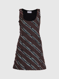Mini Dress with Stripes-Nensi Avetisian-APOC STORE