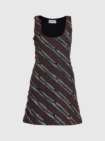 Mini Dress with Stripes-Nensi Avetisian-APOC STORE