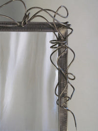 Forged Iron Freeform Mirror with Twin Sconces-Myakin-APOC STORE