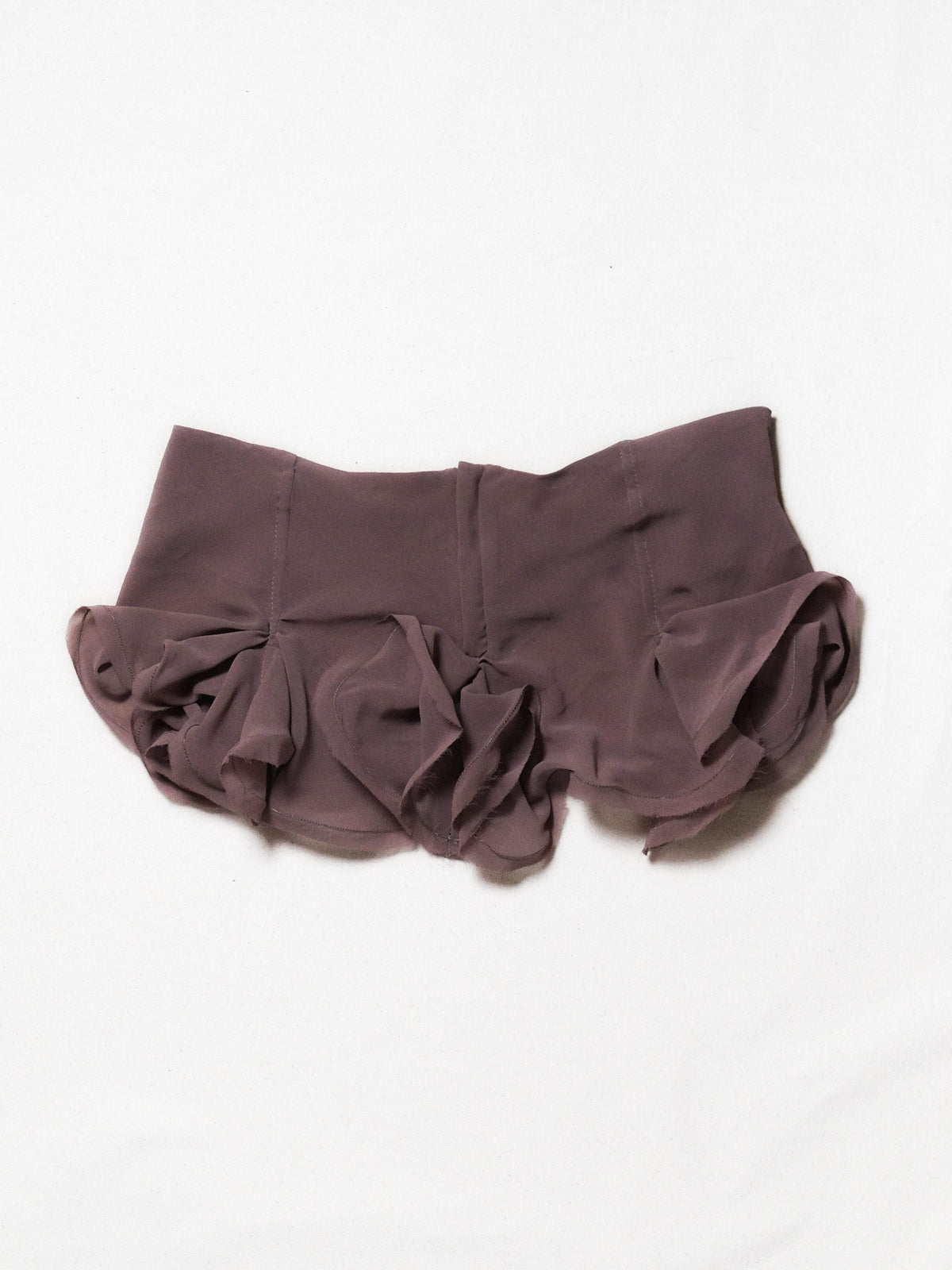Slutty Mini Skirt in Brown Silk-Pedro Trindade-APOC STORE