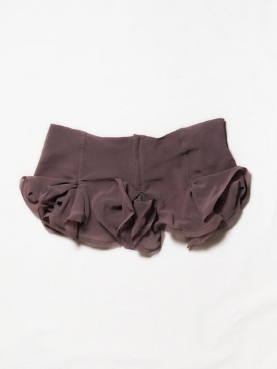 Slutty Mini Skirt in Brown Silk-Pedro Trindade-APOC STORE