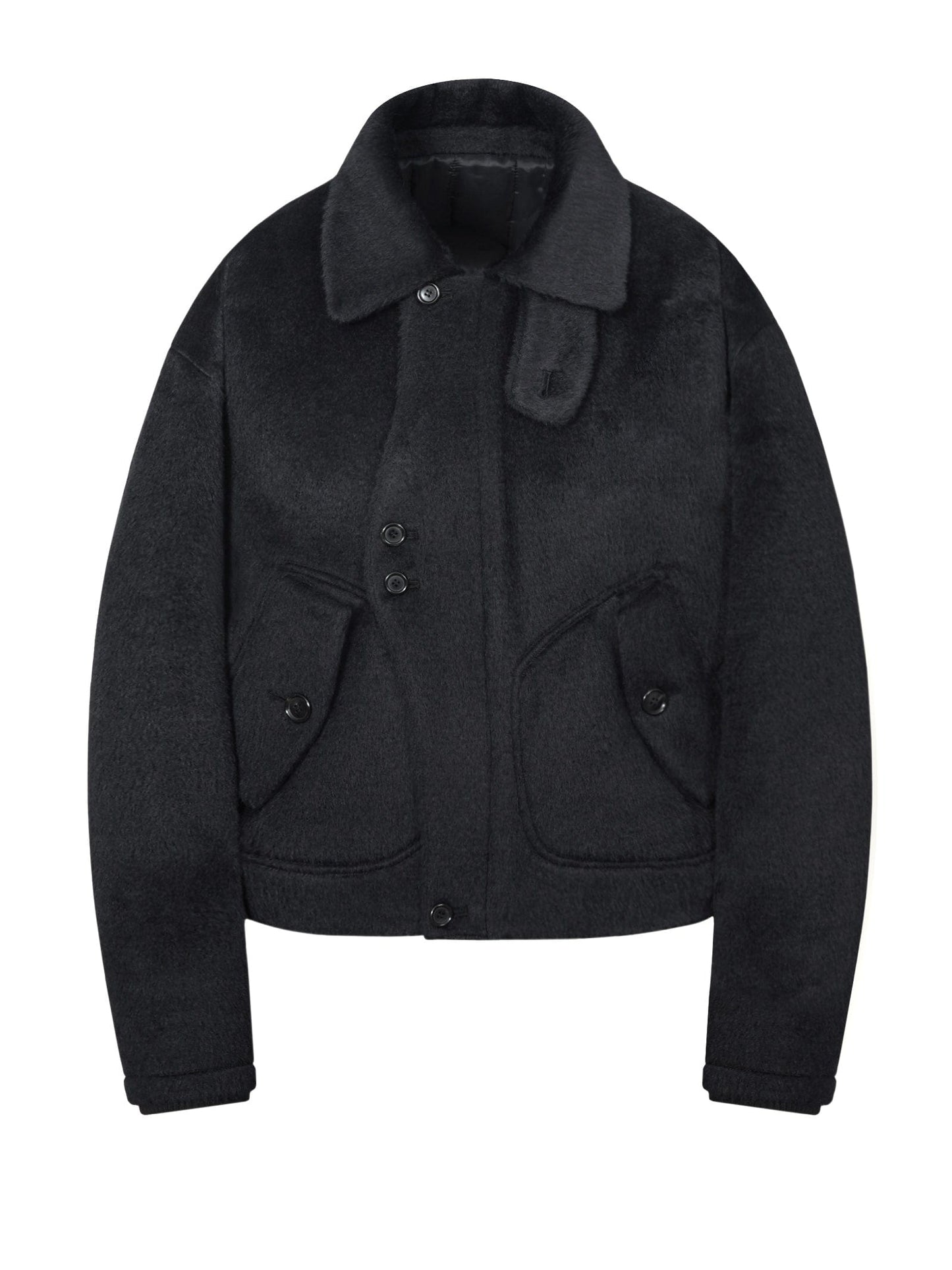 Contour Alpaca Jacket (Midnight Black)-MINKIMHO-APOC STORE
