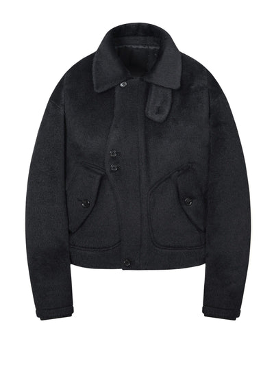 Contour Alpaca Jacket (Midnight Black)-MINKIMHO-APOC STORE