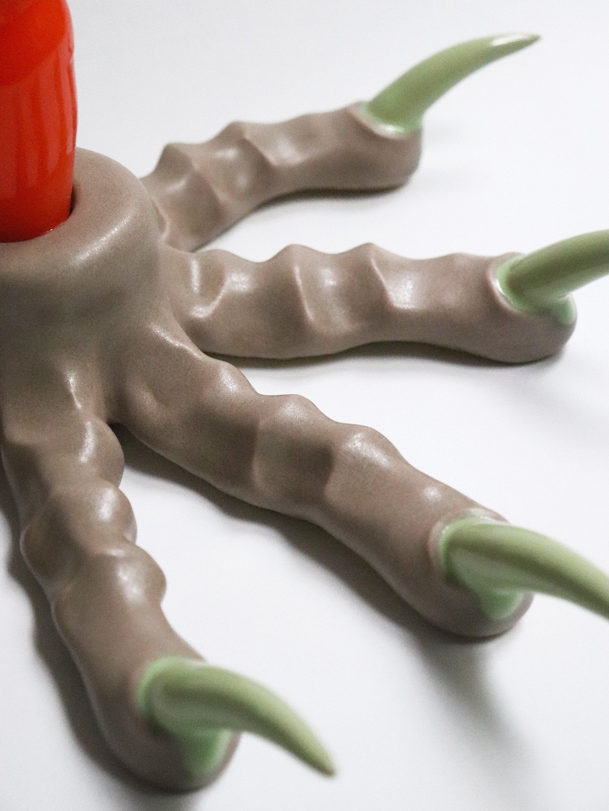 Grey Paw Candlestick with Mint Nails-Naomi Gilon-APOC STORE