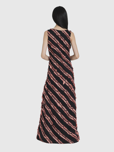 Dress Long with Stripes-Nensi Avetisian-APOC STORE