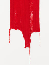 Button Work Cashmere Scarf 001 - Red-Taekh-APOC STORE