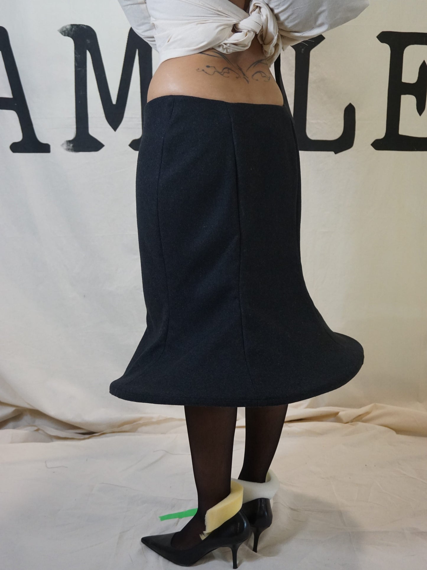 GARMENT # 001 COLLECTION #002 SCULPTURAL HEM SKIRT-SAMPLE GARMENTS-APOC STORE