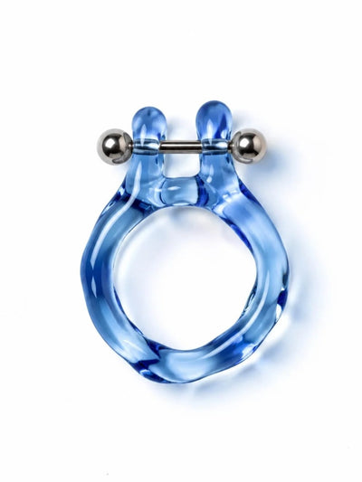 Barbell Piercing Glass Ring 0076-Rain and Rivers-APOC STORE