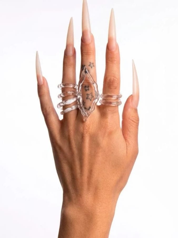 Stacking Glass Band Rings 0031-Rain and Rivers-APOC STORE