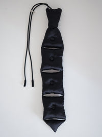 Silk Pillow Necktie Necklace - Black-Julye Han-APOC STORE