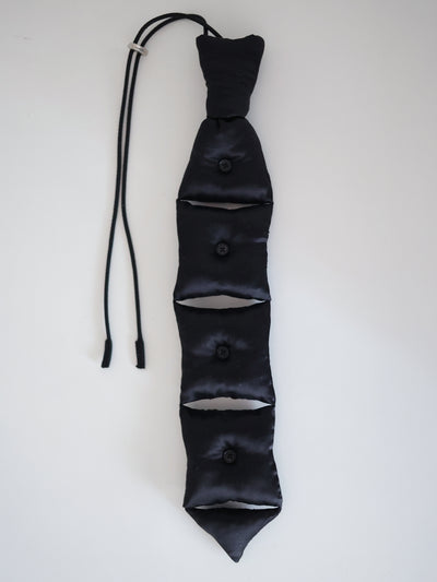 Silk Pillow Necktie Necklace - Black-Julye Han-APOC STORE