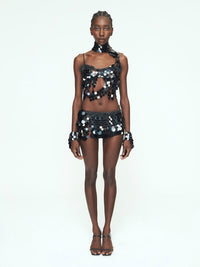 Aluminum Disc Mini Skirt - BLACK-JALACONDA-APOC STORE