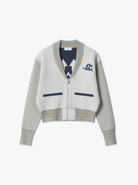 chöke V-Neck varsity jacket in green-Chöke-APOC STORE