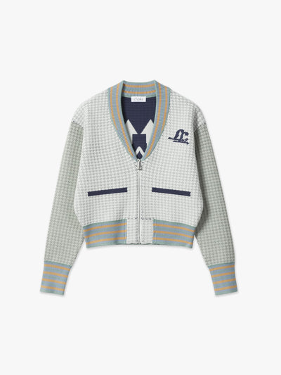 chöke V-Neck varsity jacket in green-Chöke-APOC STORE