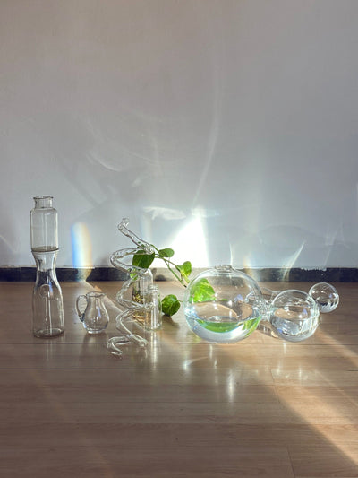 Espiral Vase – Spiral Borosilicate Glass Vase-Rain and Rivers-APOC STORE