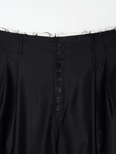 Wide Draped Back Pocket Pants 001 _ Black-Taekh-APOC STORE