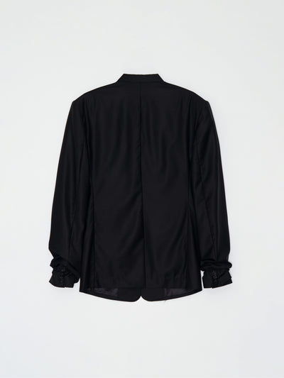 Glitched Sleeve Tailored Jacket 001 _ Black-Taekh-APOC STORE
