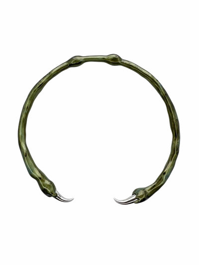 Green choker with spikes