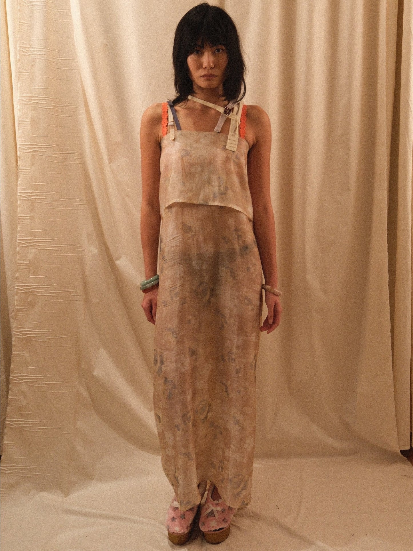 Bra-Straps Floral Sheer Dress-Polyhedron-APOC STORE