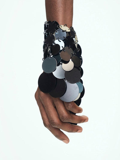 Aluminum Disc Bracelet - BLACK-JALACONDA-APOC STORE