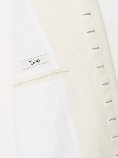 Glitched Sleeve Long Coat 001 - White-Taekh-APOC STORE