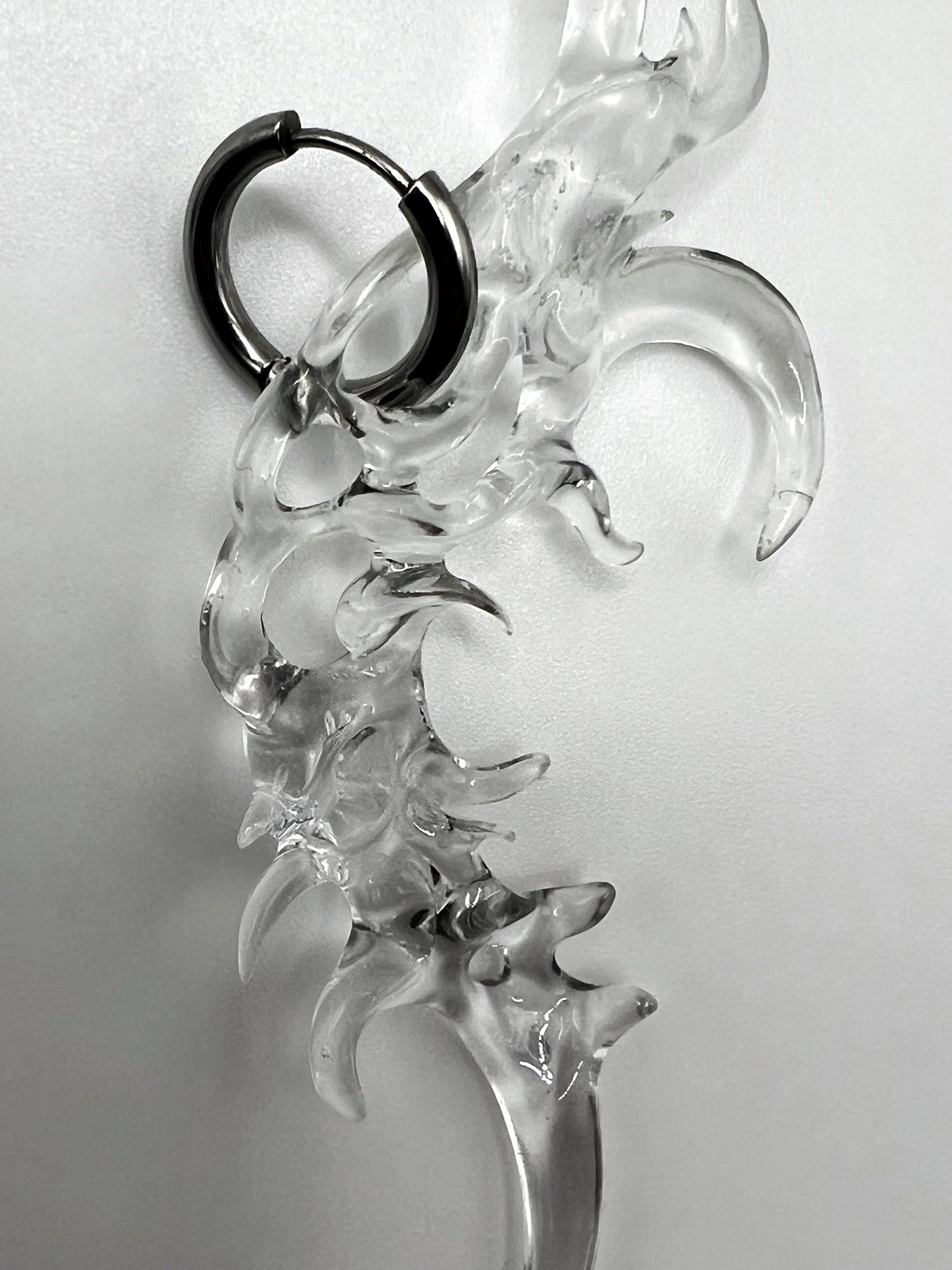 Organic Form Earrings Transparent-WHYNOEN-APOC STORE