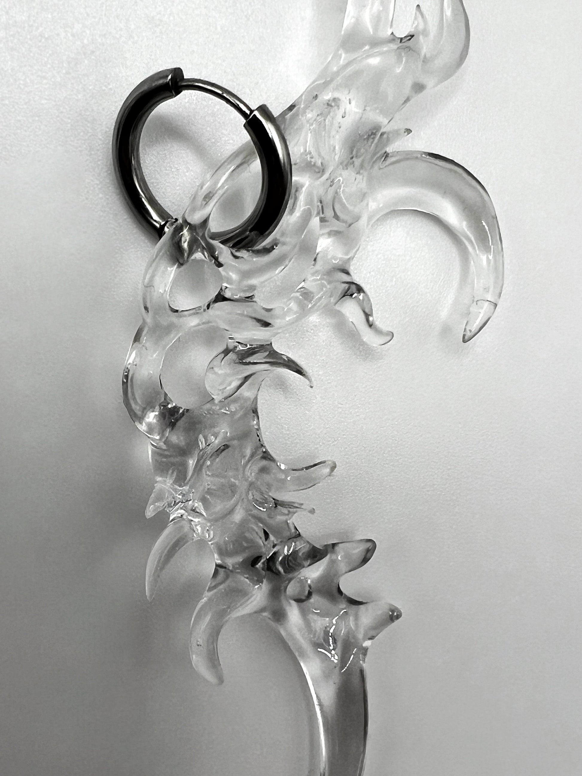 Organic Form Earrings Transparent-WHYNOEN-APOC STORE