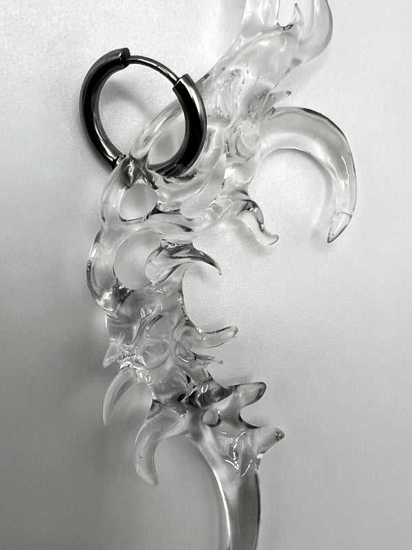 Organic Form Earrings Transparent-WHYNOEN-APOC STORE