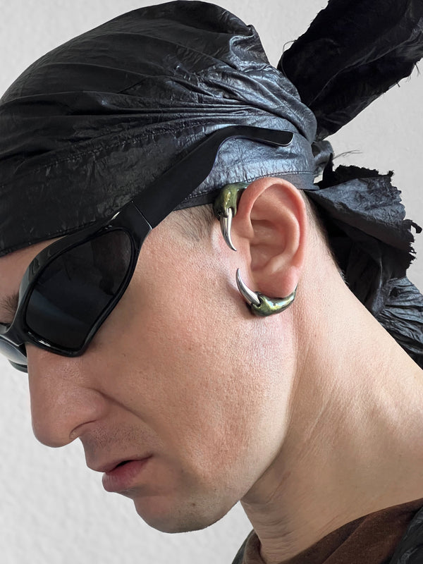 Green cuff with spikes-CASPER DIY-APOC STORE